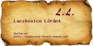 Laczkovics Lóránt névjegykártya