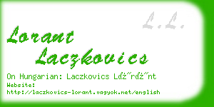 lorant laczkovics business card